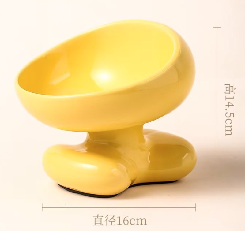 BPA Free New Design Ceramic High Foot Elevated Pet Food Feeding Cat Bowl