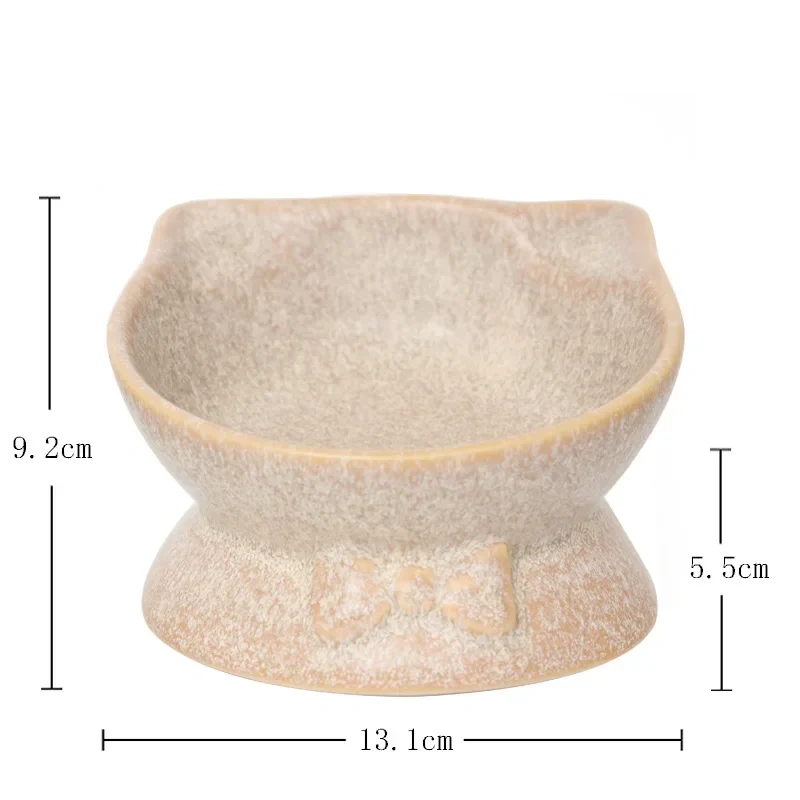 Ceramic Bowl for Cats Dogs Neck Protection Slanted Mouth Pet Feeders