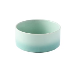 Gradient Color Cat Food Bowl Ceramic Wood Stand Elevated Cat Bowls Pet Dog Bowl