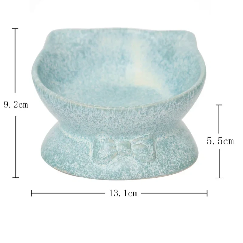 Ceramic Bowl for Cats Dogs Neck Protection Slanted Mouth Pet Feeders