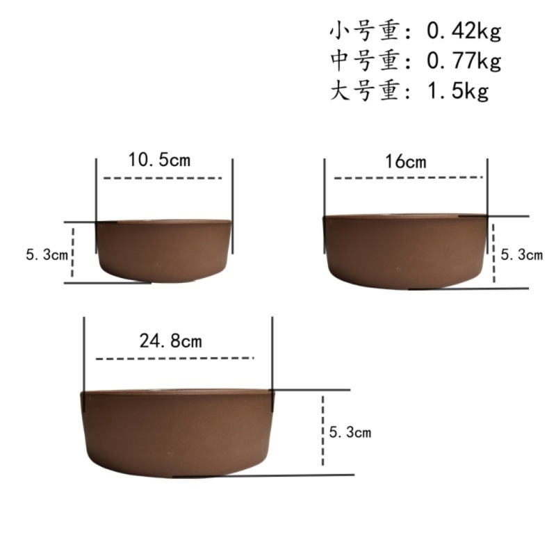 Pet-shaped purple clay pottery bowl