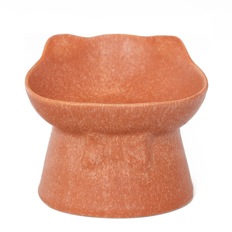 Ceramic Bowl for Cats Dogs Neck Protection Slanted Mouth Pet Feeders