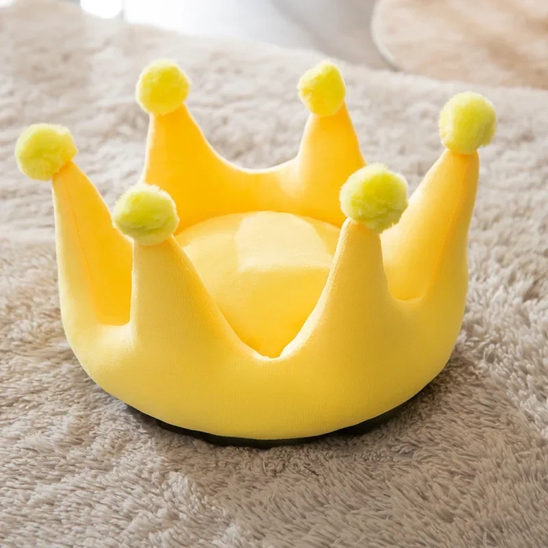 Pet Cute Crown Shape Cat Bed Small Dog Four Seasons Universal Kitten Mat Small and Medium-sized Dog Teddy Bed Supplies