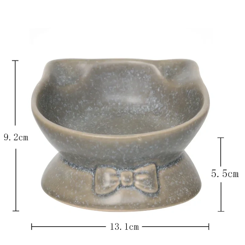 Ceramic Bowl for Cats Dogs Neck Protection Slanted Mouth Pet Feeders