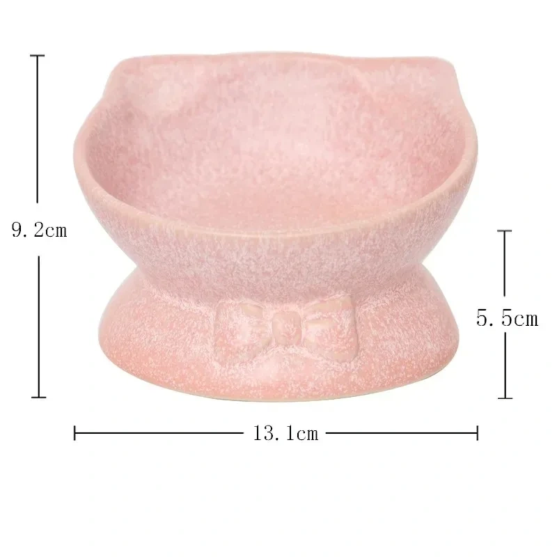 Ceramic Bowl for Cats Dogs Neck Protection Slanted Mouth Pet Feeders