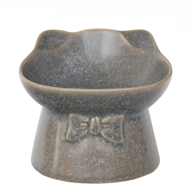 Ceramic Bowl for Cats Dogs Neck Protection Slanted Mouth Pet Feeders