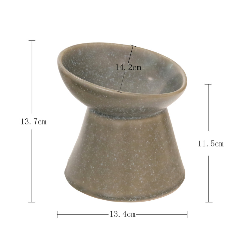 Tall pet ceramic bowl