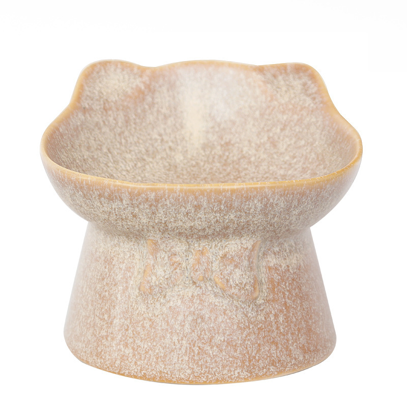 Ceramic Bowl for Cats Dogs Neck Protection Slanted Mouth Pet Feeders