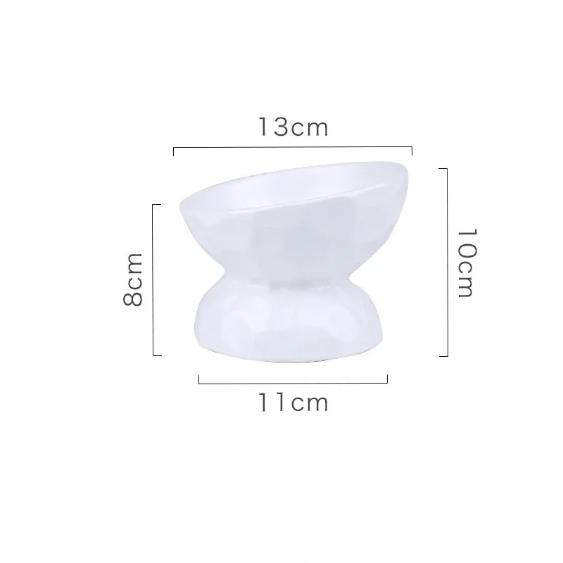 ceramic Raised Cat Bowls, Tilted Elevated Food or Water Bowls , Stress Free, Backflow Prevention, Dishwasher and Microwave Safe