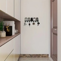 Festive Cat-Shaped Iron Wall Rack – Multifunctional 5-Hook Key Holder