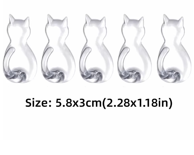Creative Wall Mounted Cat Tail Sticky Hooks Waterproof