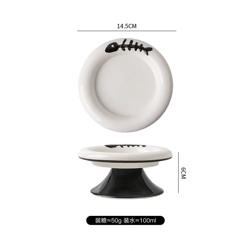 High Low Foot Ceramic Pet Bowl Flower Shape Design Anti Overturning Shallow Feeder for Dog Cat Accessories