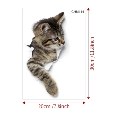 Toilet Sticker Cute Cat Bathroom Toilet Cover Sticker Wall Stickers Animal Wc Accessories For Home Bathroom Decor Decals  S7