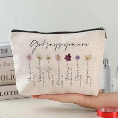 Cat, Strawberry Girl, Friendship Pattern, Travel Supplies Bag, Waterproof Polyester Zipper Bag, Cosmetics, Accessories