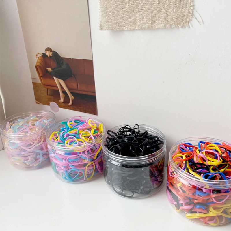 500pcs Colorful Elastic Hair Bands Set, Multiple Colors Small Hair Ties in Storage Box, Hair Accessories for Girls and Women