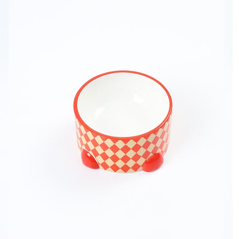 Pet Food Water Bowl Cat Dog Feeder 2 Layer Neck Protect High Foot Set Bowl for Small Animal