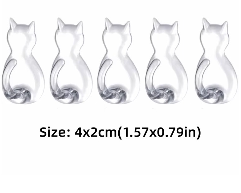 Creative Wall Mounted Cat Tail Sticky Hooks Waterproof