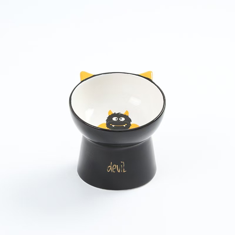Pet Food Water Bowl Cat Dog Feeder 2 Layer Neck Protect High Foot Set Bowl for Small Animal