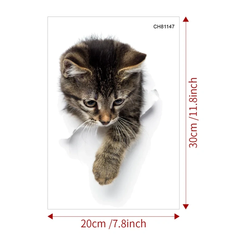 Toilet Sticker Cute Cat Bathroom Toilet Cover Sticker Wall Stickers Animal Wc Accessories For Home Bathroom Decor Decals  S7