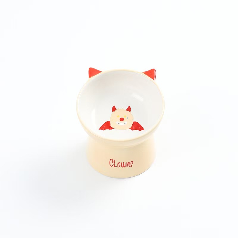 Pet Food Water Bowl Cat Dog Feeder 2 Layer Neck Protect High Foot Set Bowl for Small Animal