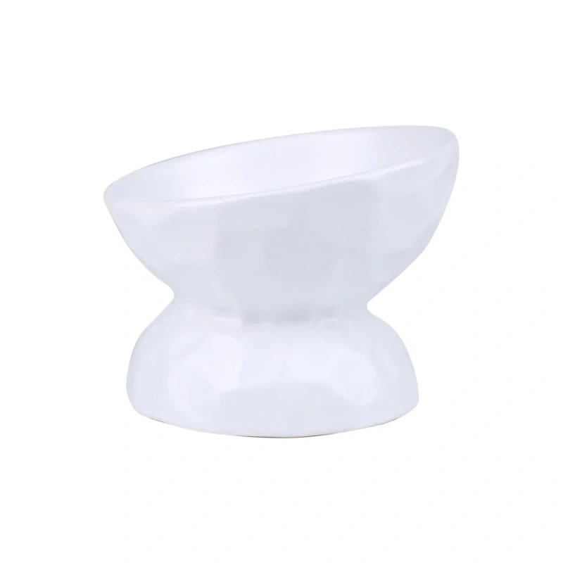 ceramic Raised Cat Bowls, Tilted Elevated Food or Water Bowls , Stress Free, Backflow Prevention, Dishwasher and Microwave Safe