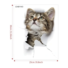 Toilet Sticker Cute Cat Bathroom Toilet Cover Sticker Wall Stickers Animal Wc Accessories For Home Bathroom Decor Decals  S7