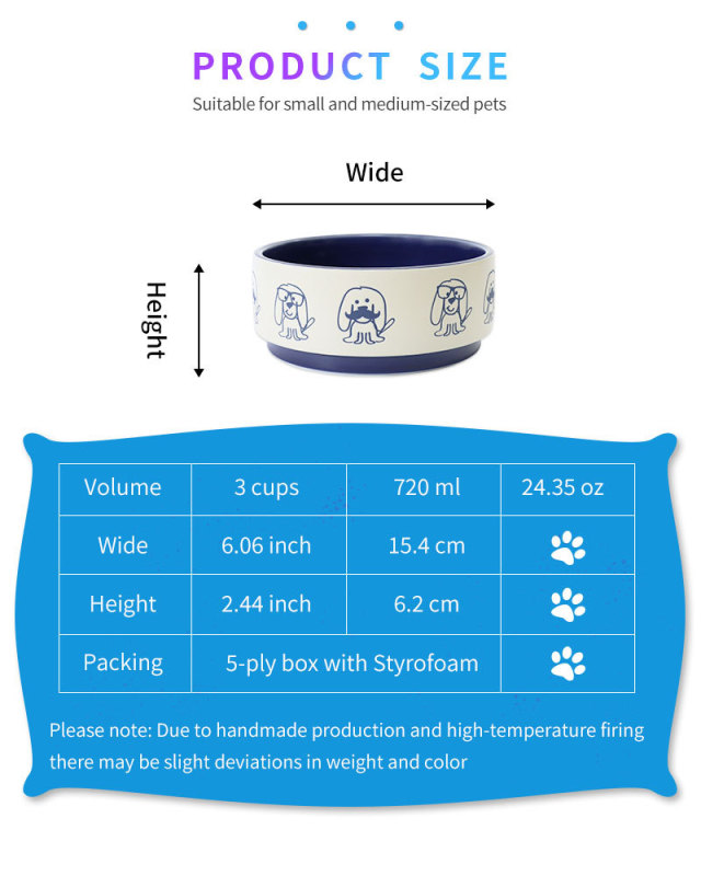 6-inch pet ceramic bowl