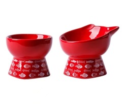 Pet tall ceramic bowl