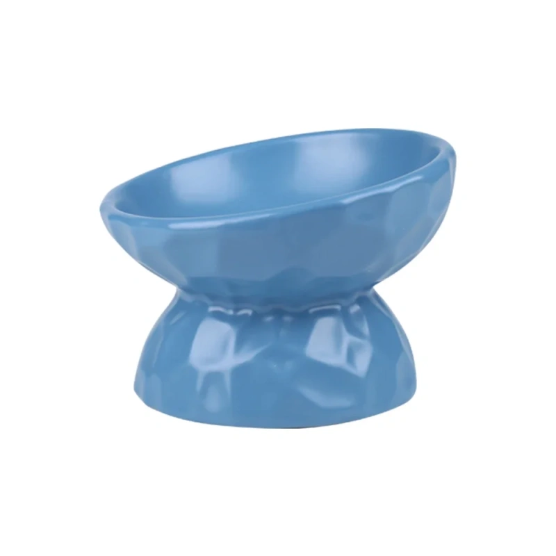 ceramic Raised Cat Bowls, Tilted Elevated Food or Water Bowls , Stress Free, Backflow Prevention, Dishwasher and Microwave Safe