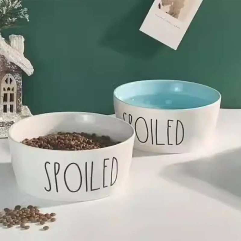 Pet Supplies Ceramic Pet Bowl Creative Cute Dog Food Feeding Basin Multi-use Non-slip Cat Drinking Feeder Water Container
