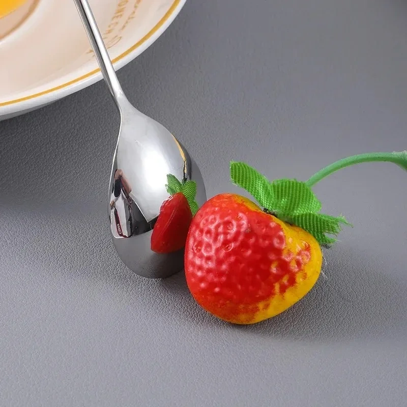 New Cute Cat 304 Stainless Steel Spoon Hollow for Ice Cream Coffee Tea Dessert Spoon Kitchen Tableware Customize Logo Name