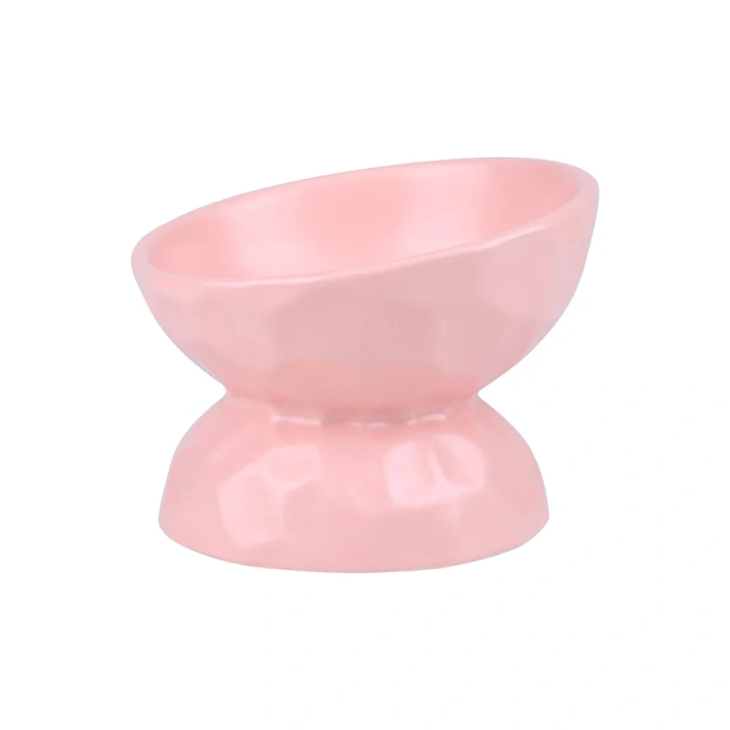 ceramic Raised Cat Bowls, Tilted Elevated Food or Water Bowls , Stress Free, Backflow Prevention, Dishwasher and Microwave Safe