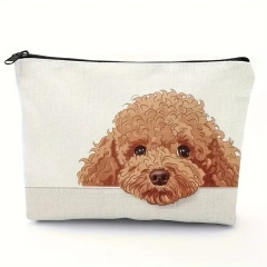 Cat, Strawberry Girl, Friendship Pattern, Travel Supplies Bag, Waterproof Polyester Zipper Bag, Cosmetics, Accessories