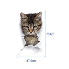 glow-in-the-dark stickers-Toilet Sticker Cute Cat Bathroom Toilet Cover Sticker Wall Stickers Animal Wc Accessories For Home Bathroom