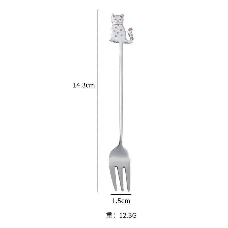 New Cute Cat 304 Stainless Steel Spoon Hollow for Ice Cream Coffee Tea Dessert Spoon Kitchen Tableware Customize Logo Name