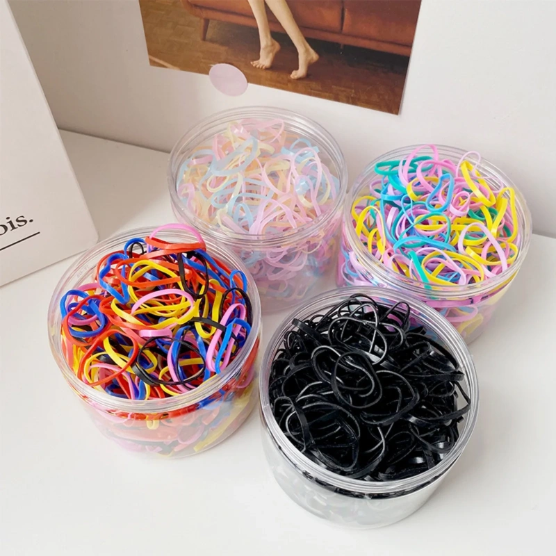 500pcs Colorful Elastic Hair Bands Set, Multiple Colors Small Hair Ties in Storage Box, Hair Accessories for Girls and Women