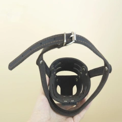 Genuine leather big dog muzzle, dog anti-bite adjustable muzzle, suitable for horse dog, German shepherd and big dog