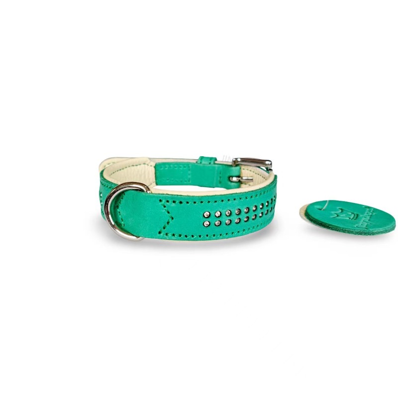 handmade Luxury genuine leather dog collar