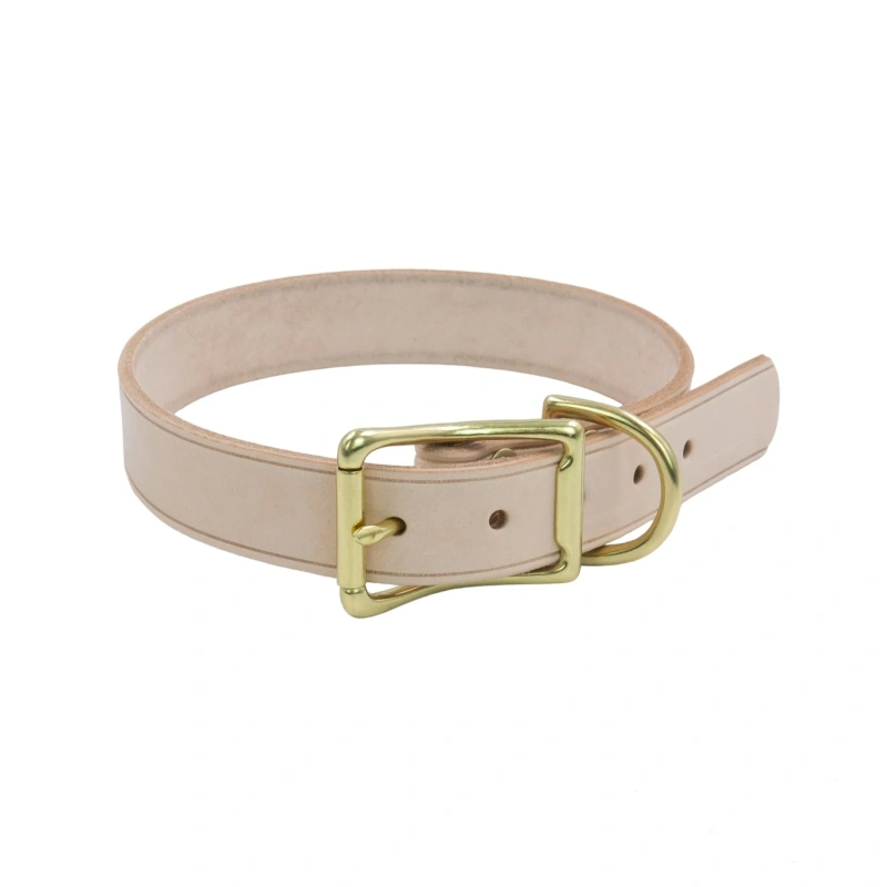 Pet collar leather cowhide vegetable tanned leather dog neck ring collar pure handmade ironing leash set