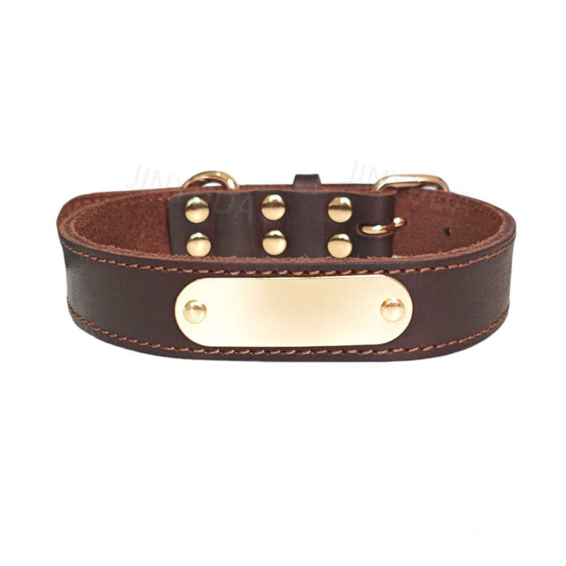 Real Leather Large Dog Collar