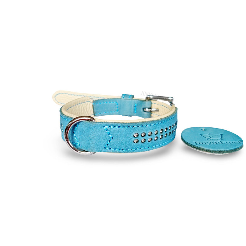handmade Luxury genuine leather dog collar