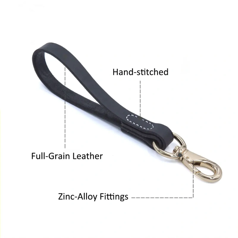 Genuine Leather Dog Leash Solid Copper Hook Reinforced Stitching Wear-Resistant Medium Large Pet Outdoor Train Walk Supplies