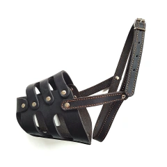 Genuine leather big dog muzzle, dog anti-bite adjustable muzzle, suitable for horse dog, German shepherd and big dog