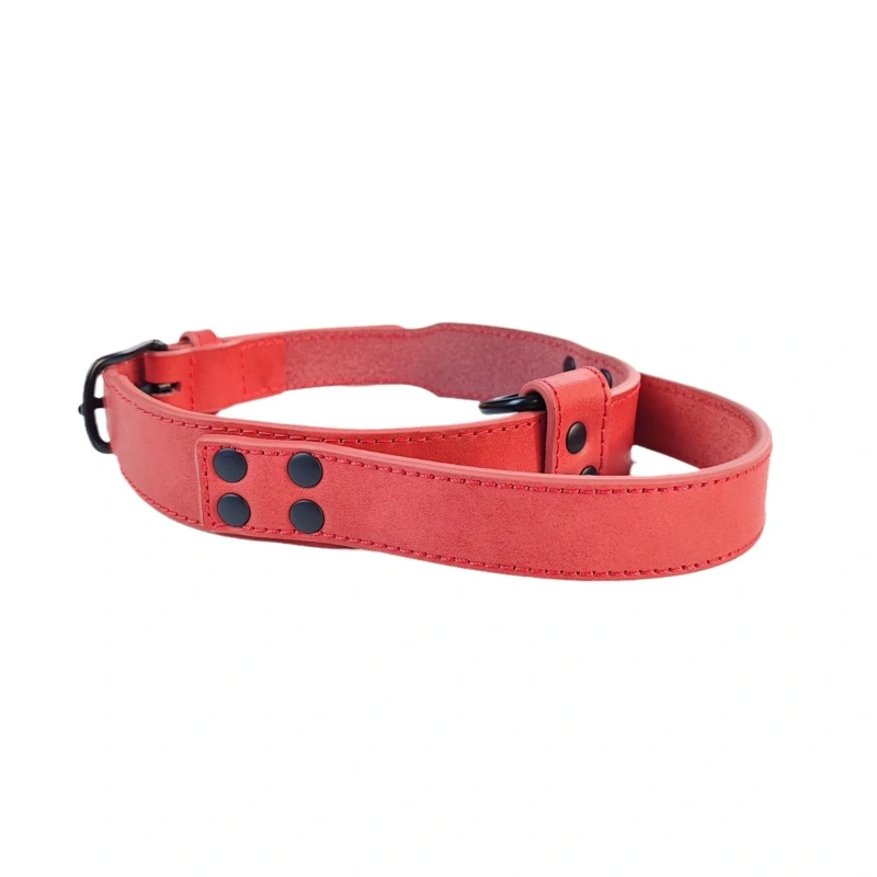 Hot Sale Pet Collar Leather Heavy Duty Real Leather Dog Collar for Pet Training Walking Products Pet Supplies