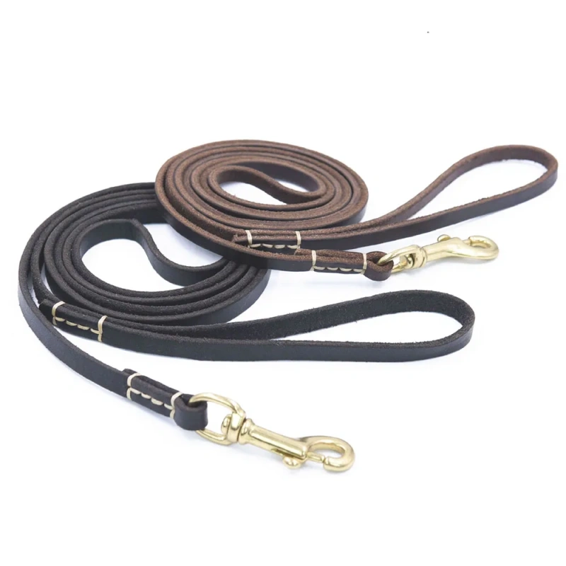 100% Genuine Leather Dog Leash Quality Handmade Durable Soft Real Leather Small Dog Leash for Puppy Pet Cat Walking Leads Rope