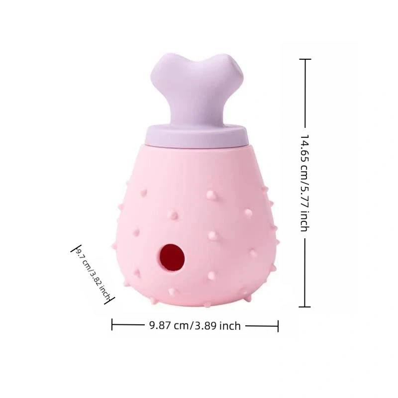 Pet Slow Feeding Toy Chicken Leg Shaped Teeth-Cleaning Chew Toy for Dogs and Cats Fun Interactive Slow Feeding Ball
