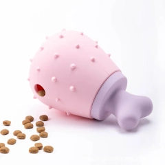 Pet Slow Feeding Toy Chicken Leg Shaped Teeth-Cleaning Chew Toy for Dogs and Cats Fun Interactive Slow Feeding Ball