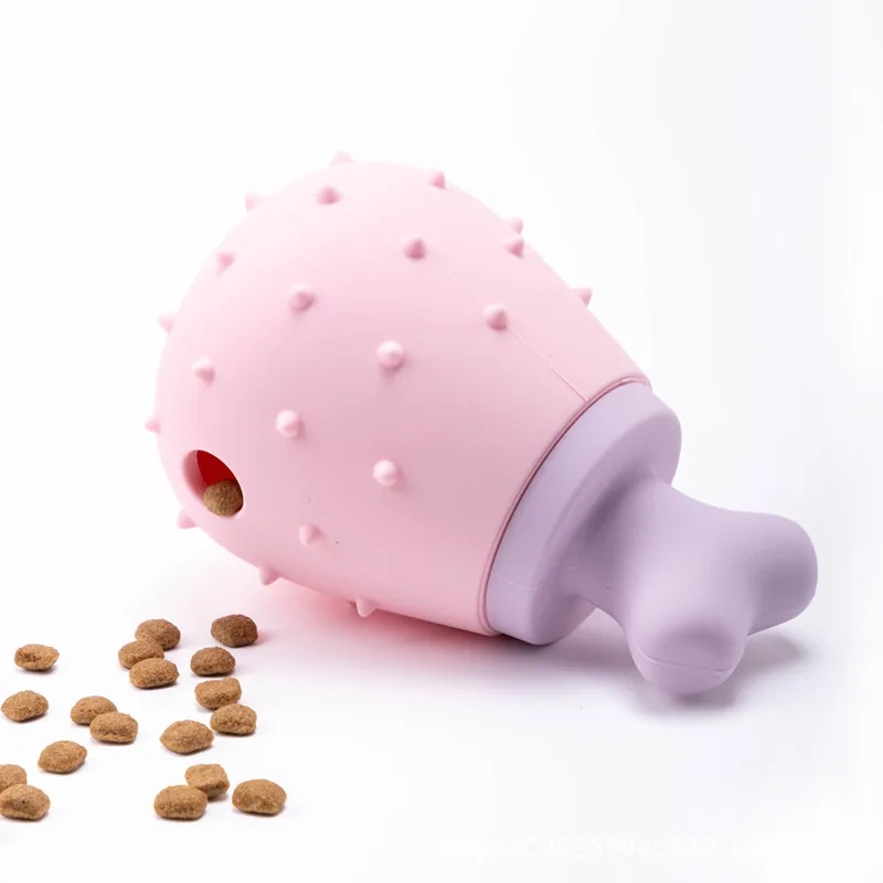 Pet Slow Feeding Toy Chicken Leg Shaped Teeth-Cleaning Chew Toy for Dogs and Cats Fun Interactive Slow Feeding Ball