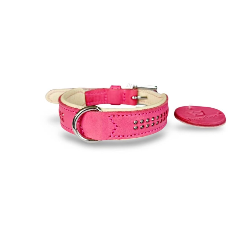 handmade Luxury genuine leather dog collar