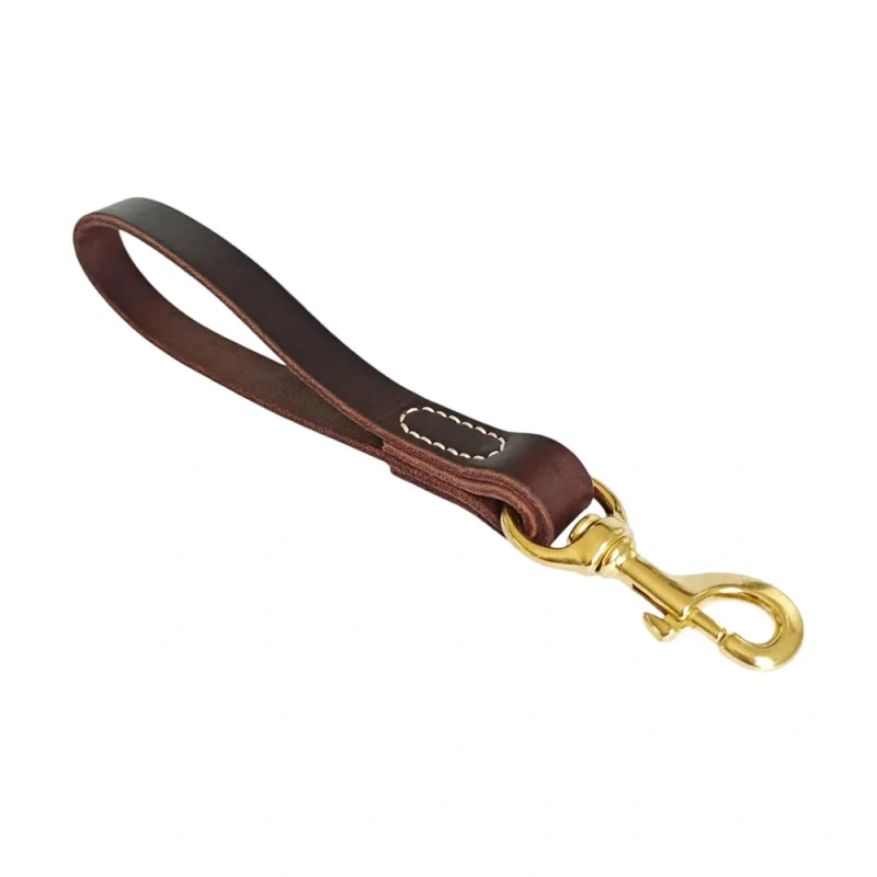 Genuine Leather Dog Leash Solid Copper Hook Reinforced Stitching Wear-Resistant Medium Large Pet Outdoor Train Walk Supplies